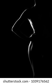 Black And White Silhouette Of Female Body Art Photography