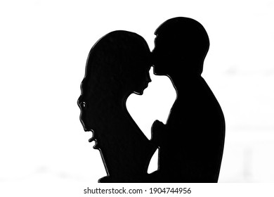 Black White Silhouette Man Woman Love Stock Photo 1904744956 | Shutterstock