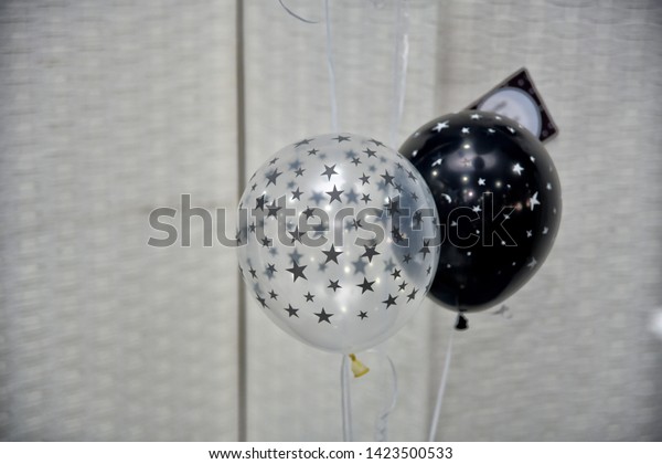 Black White Silver Birthday Party Decoration Stock Photo Edit Now