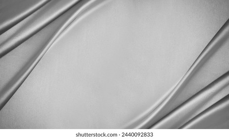 Black white silver light metallic gray elegant luxury background. Silk satin velvet fabric. Fold crease drapery wave line. Wide banner. Flat lay, top view table. Design. Template. - Powered by Shutterstock - Get 15% off with code: PIKWIZARD15