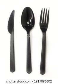 Black And White Simple Set Of Knife Fork And Spoon 