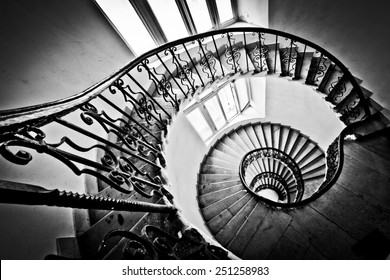 Black And White Spiral Staircase