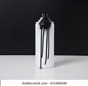 Black And White Spray Paint Bottle