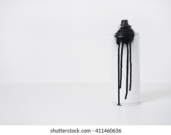 Black And White Spray Paint Bottle