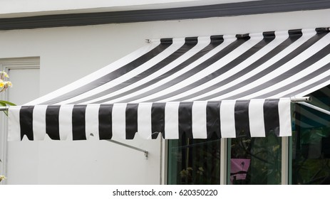 Black And White Striped Awning