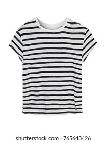 Black and white stripped sailor style t shirt isolated