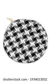 Black And White Textile Pot Holder Isolated Over White