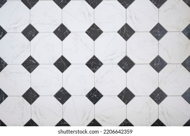 Black and white tile pattern