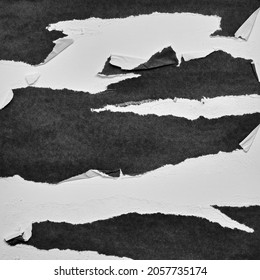 Black and White Torn Paper Collage Style, Ripped Paper Effect, Texture Abstract Background, Copy Space for Text. - Shutterstock ID 2057735174