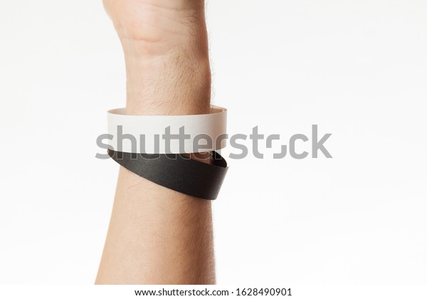 Download Black White Version Blank Bracelet On Stock Photo Edit Now 1628490901