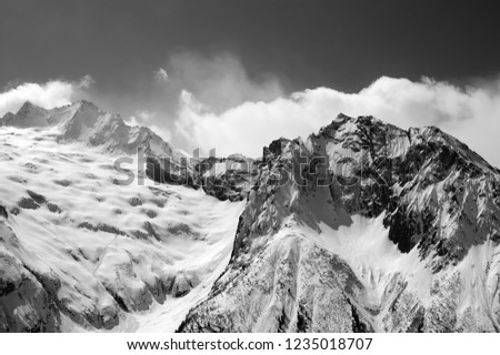 Similar – Foto Bild Bietschhorn mountain peak, view from Loetschenpass