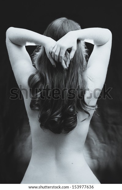 Black And White Vintage Nudes - Black White Vintage Styled Photograph Young Stock Photo ...