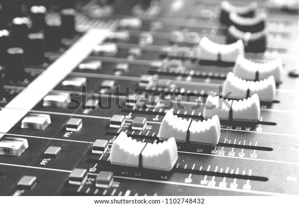 Black White Volume Control Soundboard Control Stock Photo