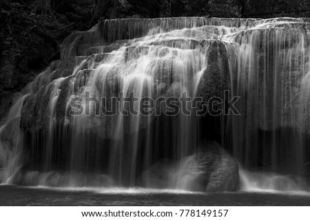 Black and white waterfall

