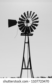 Black and White windmill silhouette
