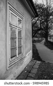 black and white window
