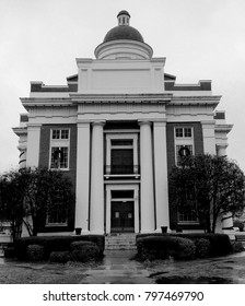 Black And White Winter At Canton Courthouse: Madison County Courthouse Square.Canton, Mississippi