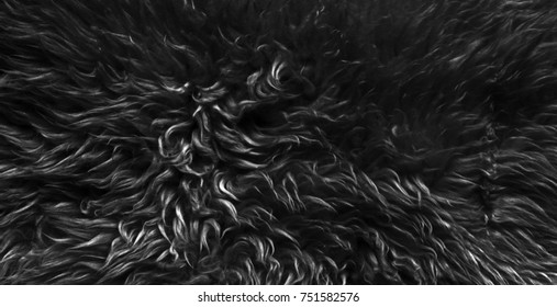 Black White Wool Texture Background, Cotton Wool, Grey  Fleece, Gray Natural Sheep Wool, Texture Of Dark Fluffy Fur, Black  White Nappy Long Wool Coat, Dark Carpet, Close-up Macro, Abstract, Skin,