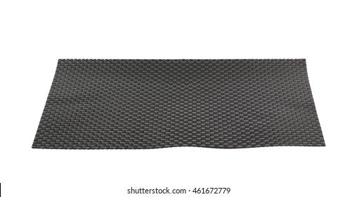 Black Wicker Plastic Table Mat Isolated Over The White Background