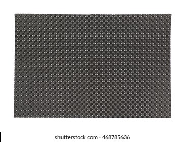 Black Wicker Plastic Table Mat Isolated Over The White Background