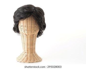 Black Wig On White Background