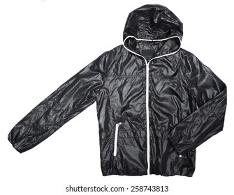 Black Windbreaker Waterproof  Hoodie  Jacket Full Zip