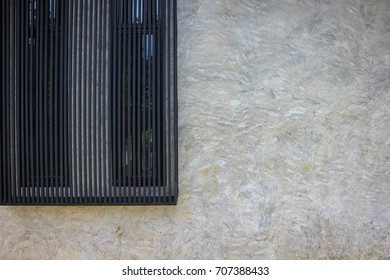 black window at wall