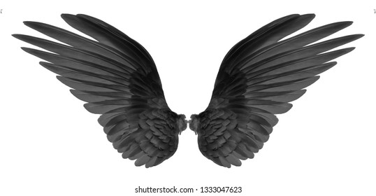 Black Wings On Black Background Stock Photo (Edit Now) 1333047623