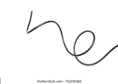 black wire cable isolated on a white background abstraction. - Shutterstock ID 716235685