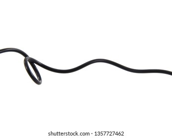 Black wire cable of usb and adapter isolated on white background.Electronic Connector.Selection focus. - Shutterstock ID 1357727462