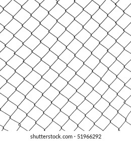 Black Wire Fence Isolated On White For Background