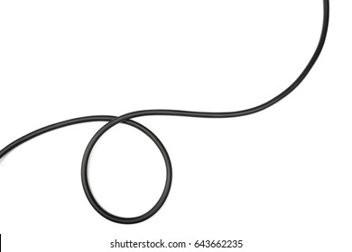 black wire isolated on a white background abstraction. - Shutterstock ID 643662235