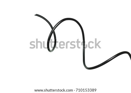 black wire isolated on a white background abstraction.