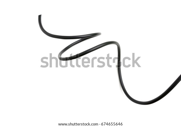 Black Wire Isolated On White Background Stock Photo (Edit Now) 674655646