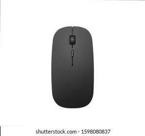 Black Wireless Mouse Isolated On White Background