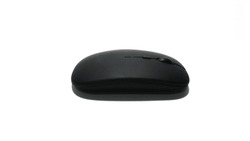 Black Wireless Mouse On A White Background
