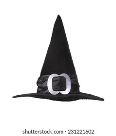 Black Witch Hat Isolated On A White Background