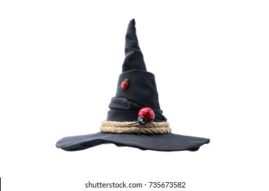 Black Witch Hat Isolated On White Background