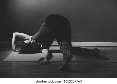 Black And Withe Yin Yoga Pose 