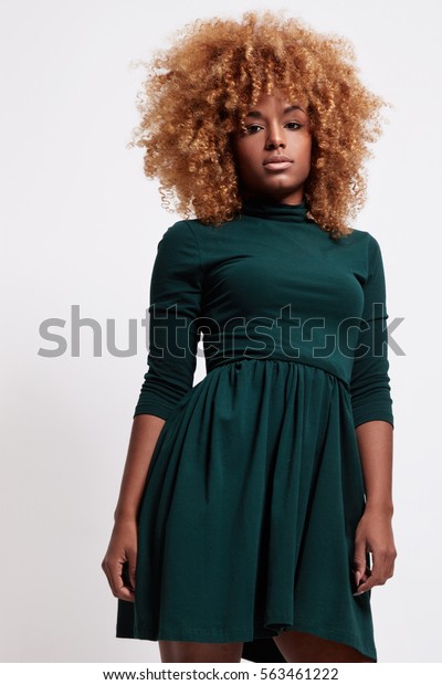 Black Woman Blonde Hair Looking Camera Stock Photo Edit Now
