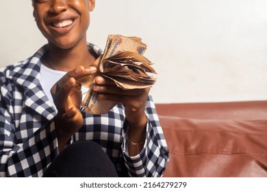 Black Woman Counting Plenty Of Cash Money