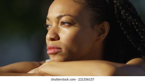 Black Woman Crying Outdoors