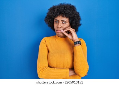 Black Woman Curly Hair Standing Over Stock Photo 2205913151 | Shutterstock