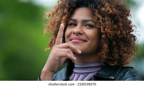 Black Woman Eureka Moment, Brazilian Person Having A Creative Idea