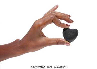 Black Woman Holding A Heart In Her Hands