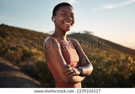 Similar – Image, Stock Photo Runner woman relaxed listening to music for training outdoors