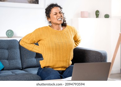 Black Woman Suffering Backache Because Of Poor Posture