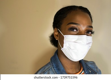 Black Woman Wearing Medical Mask During COVID-19 Pandemic