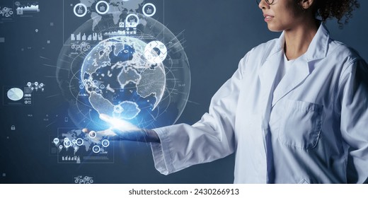 Black woman working in the office and science technology concept. - Powered by Shutterstock