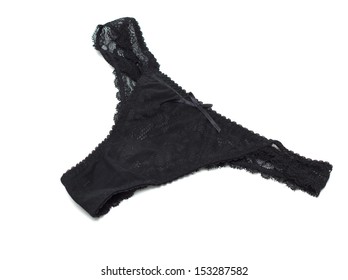 Black Women Sexy Lace Panties. Isolate On White.